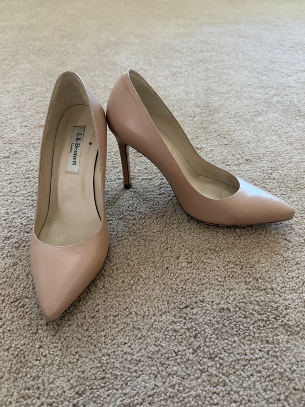 LK Bennett Nude Pink Pointed Toe Stiletto High Heel Pumps
